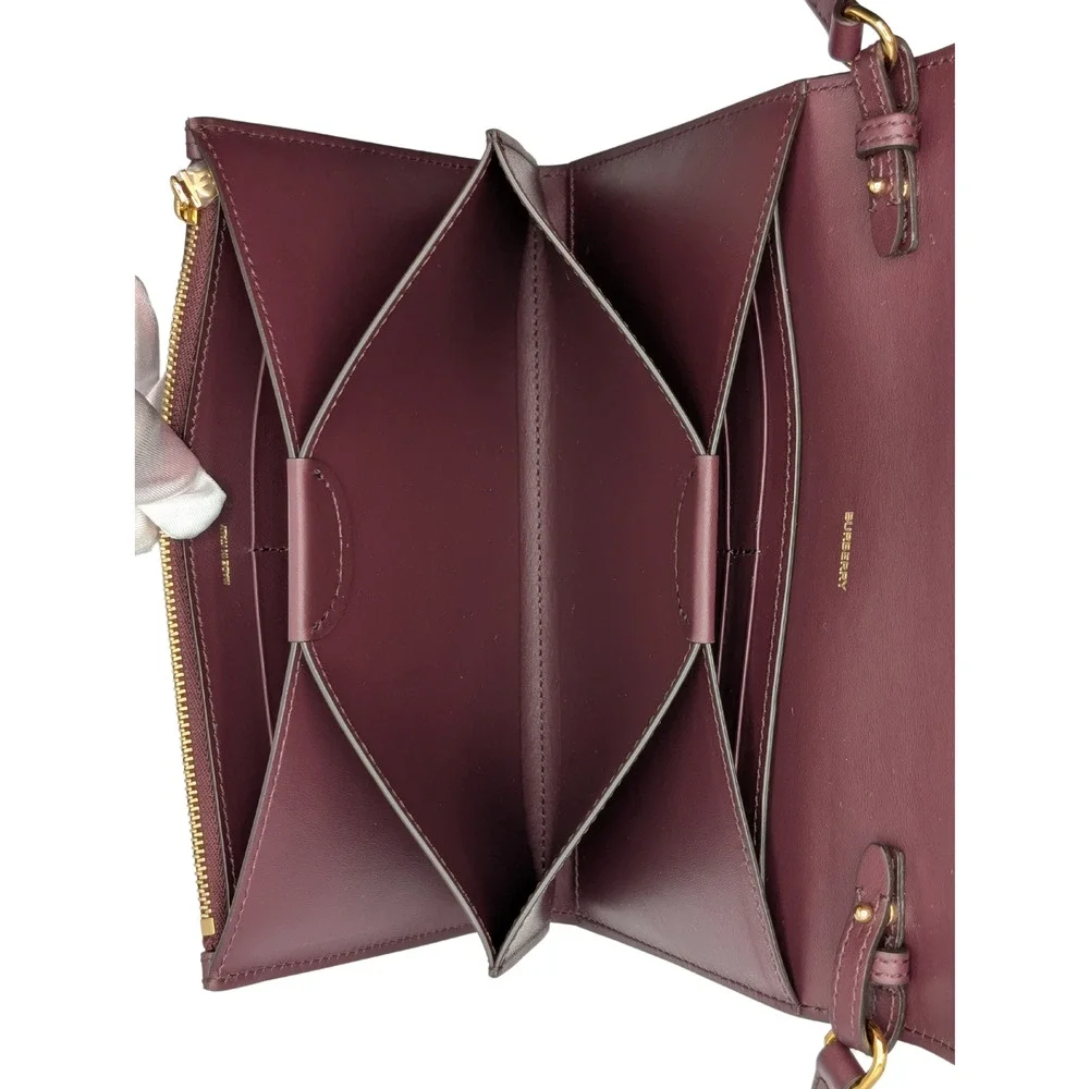 NEW Burberry Hazelmere Plum Wallet WOC Strap Crossbody Bag